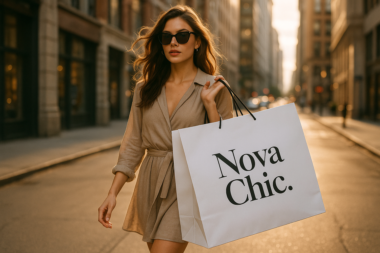 Ultra-realistic Nova Chic Large White Shopping Bag