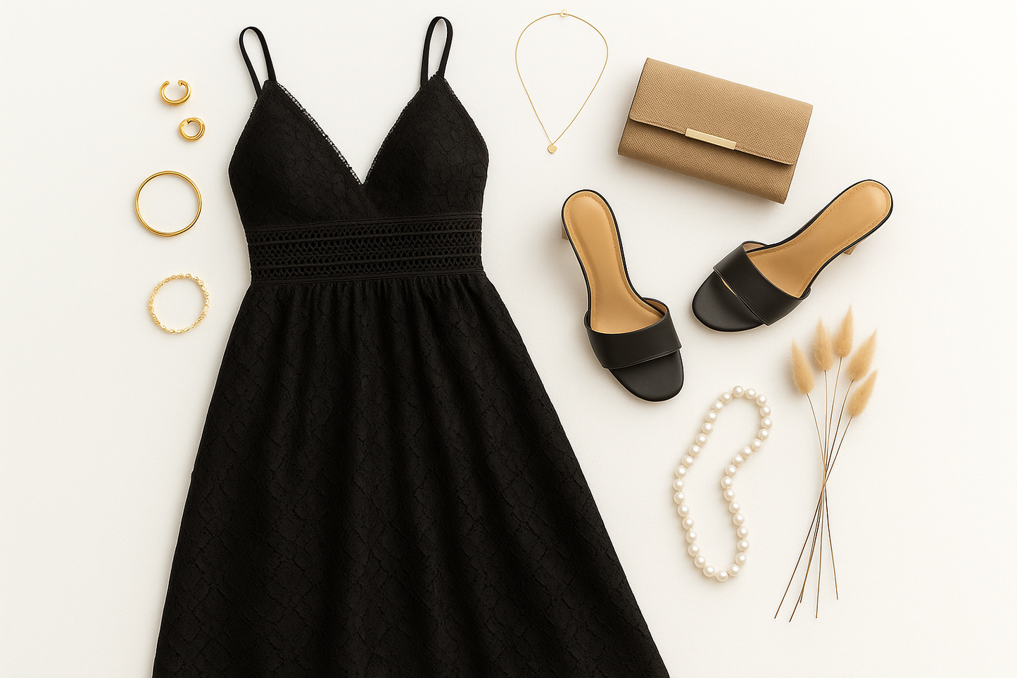 Zwarte jurk - nieuwe flat lay poging